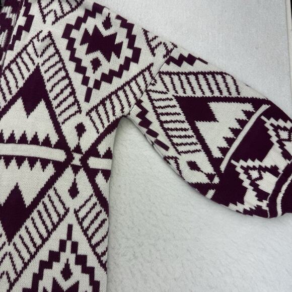 Wrangler Retro Sweater Womens Small / Medium Purple White Geometric Aztec Open - Picture 5 of 13